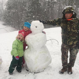 Snowman, Daddy, and Girls